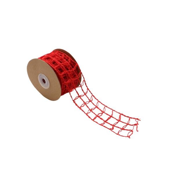 Juteband mit Draht, rot 5x500cm - Kidis Art