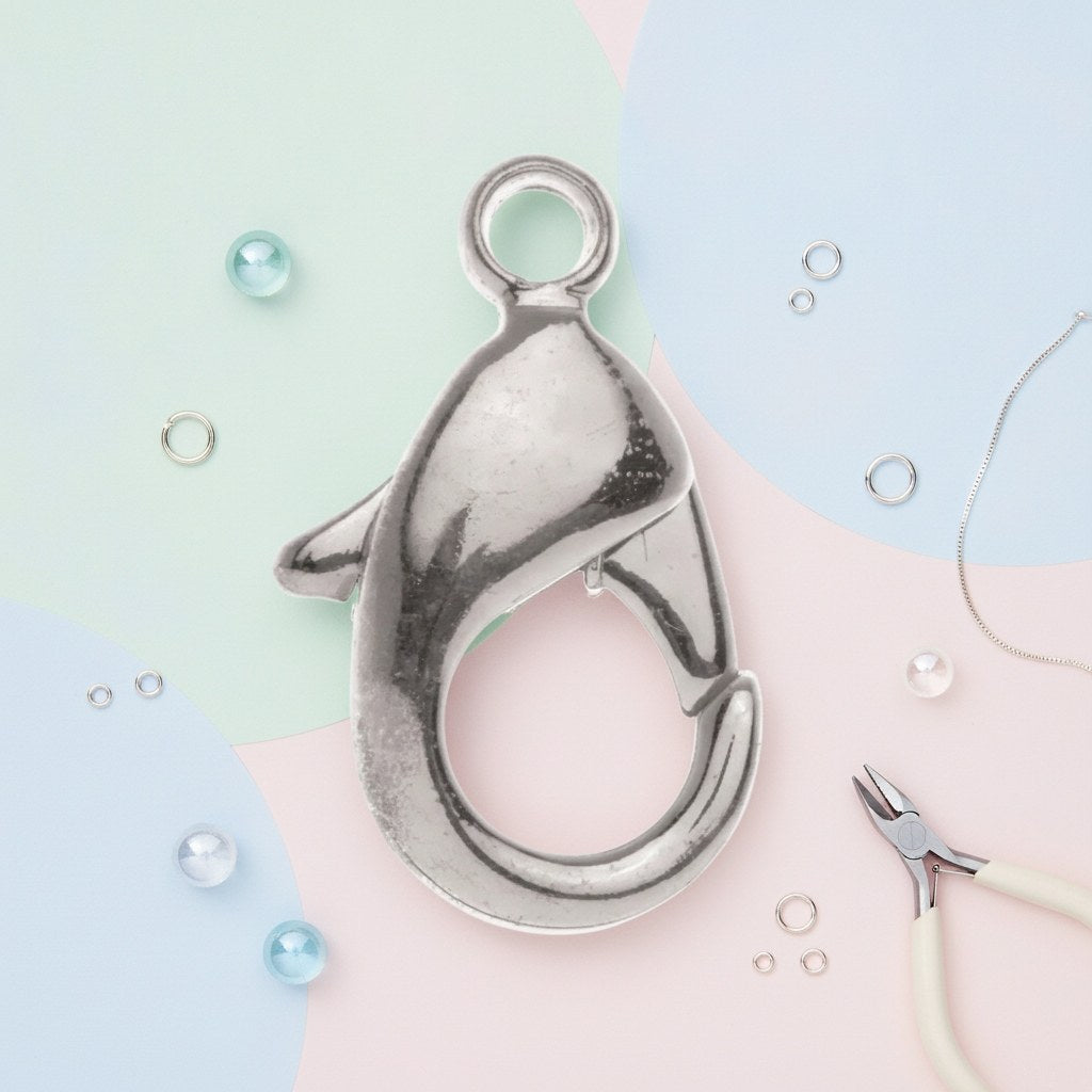 Karabiner 1St, 19mm silberfarben - Kidis Art