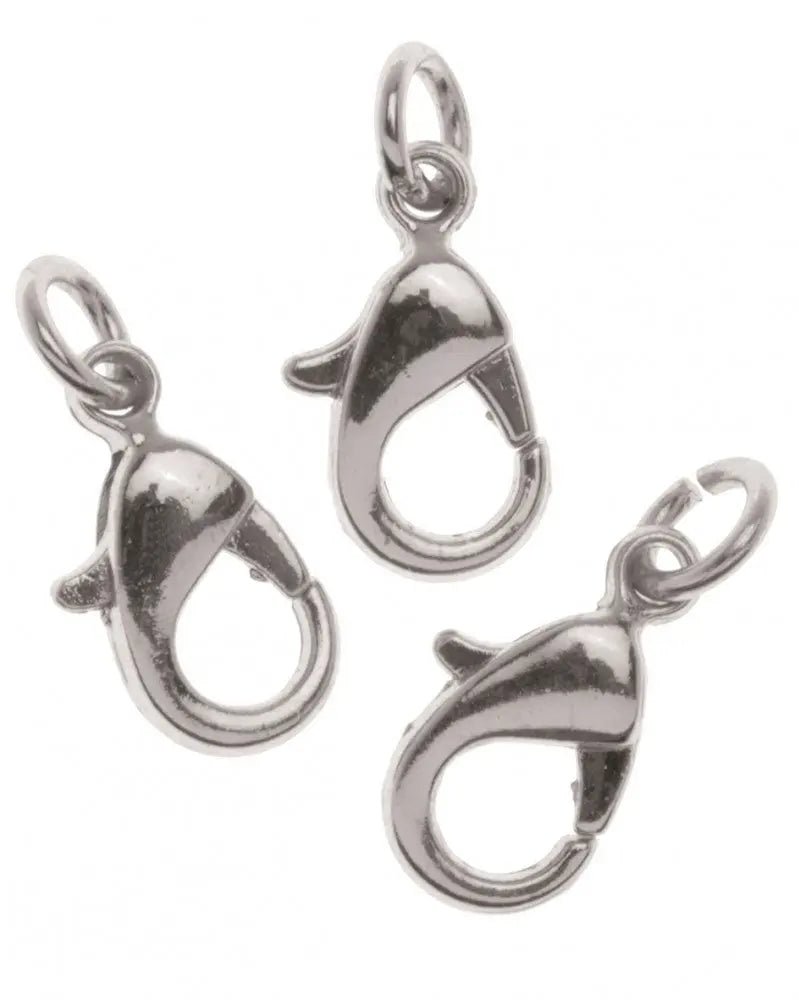 Karabiner Verschluss m. Ring, 12mm silberfarben3St - Kidis Art