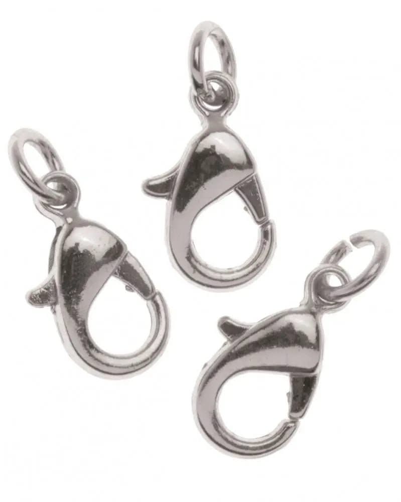 Karabiner Verschluss m. Ring, 12mm silberfarben3St - Kidis Art