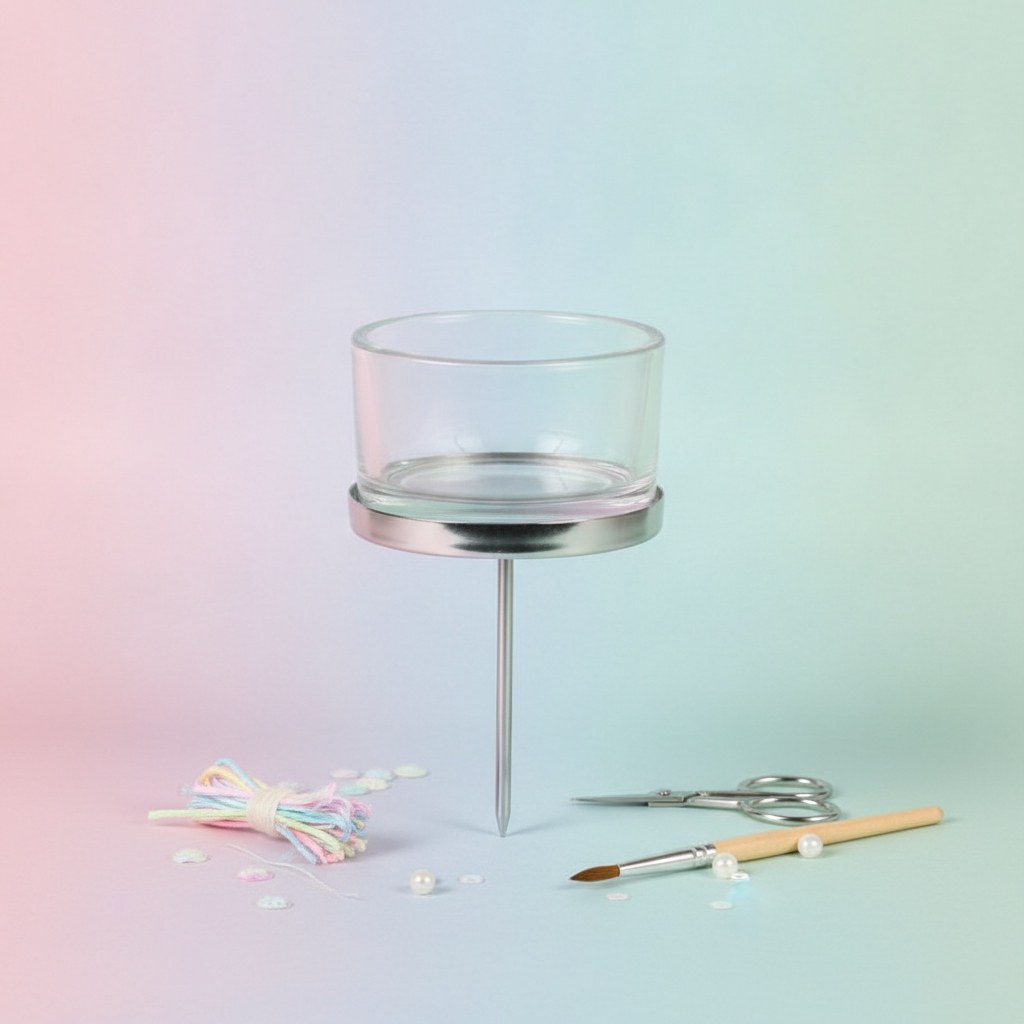 Kerzenhalter für Teelicht 4St Glas 4x9cm silberfarben - Kidis Art