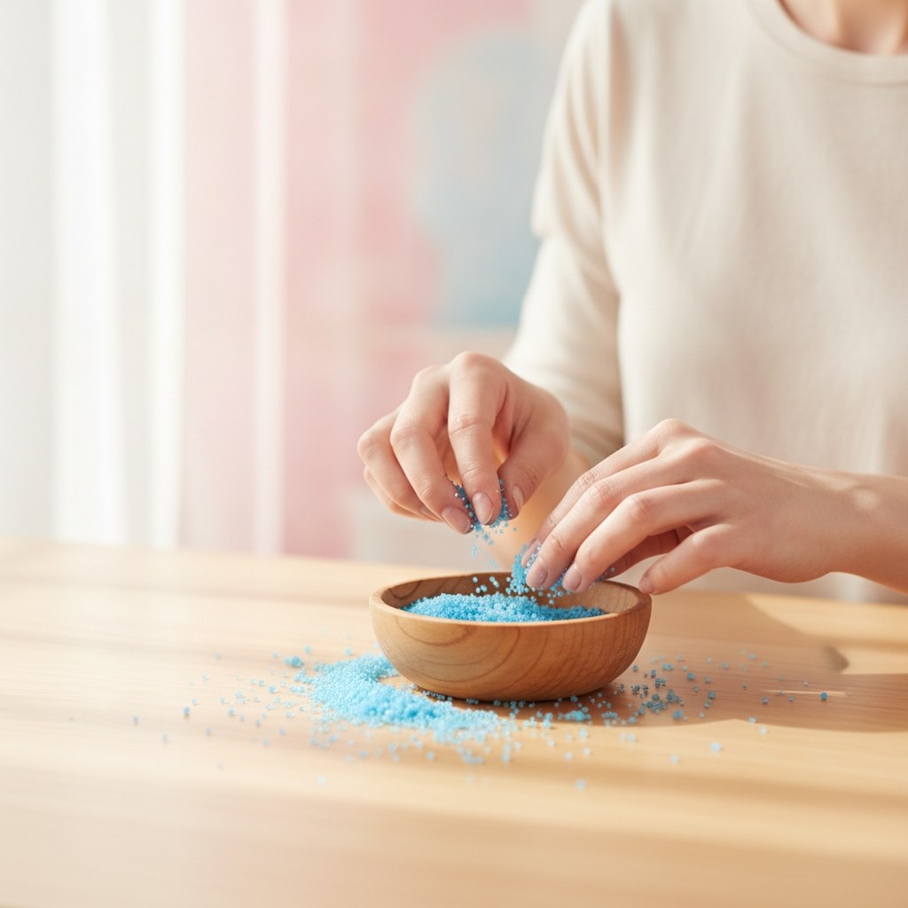 Kerzensand mit Docht 70g hellblau - Kidis Art