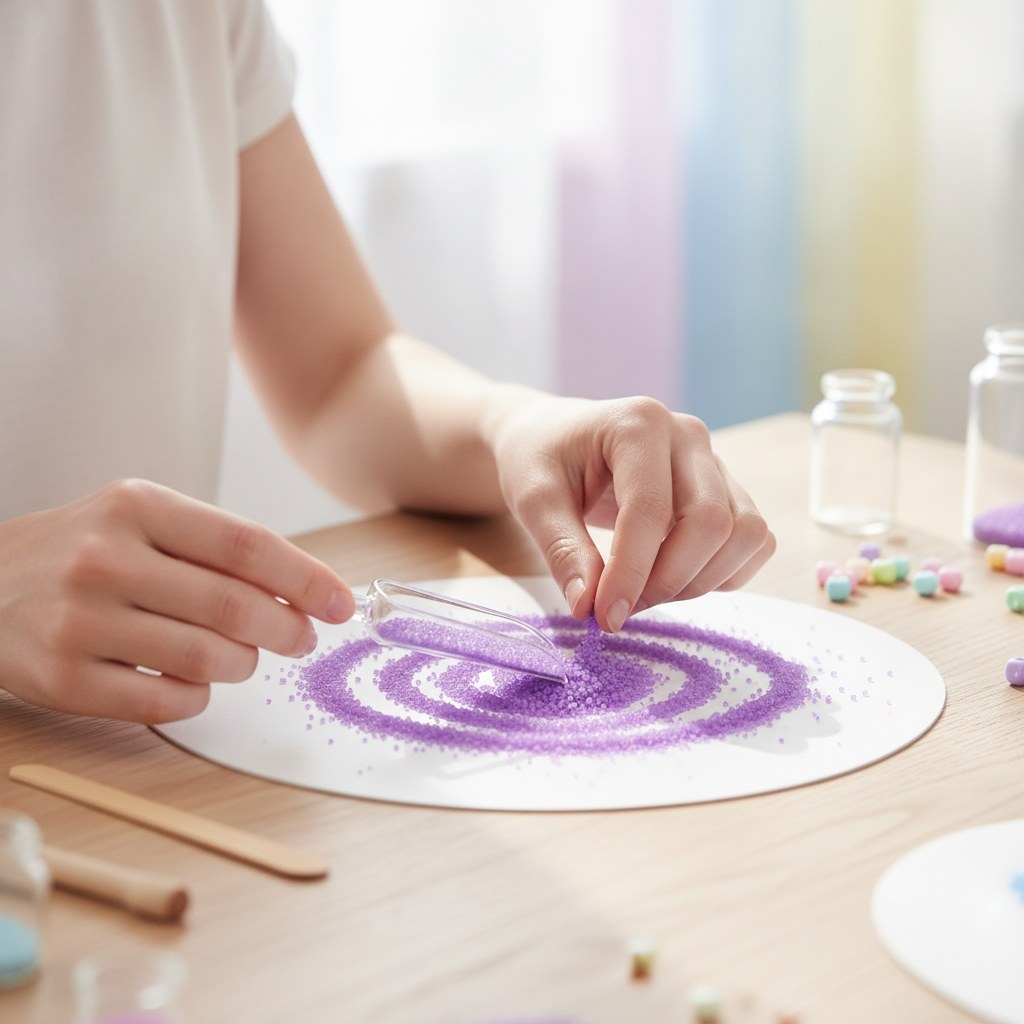 Kerzensand mit Docht 70g lila - Kidis Art