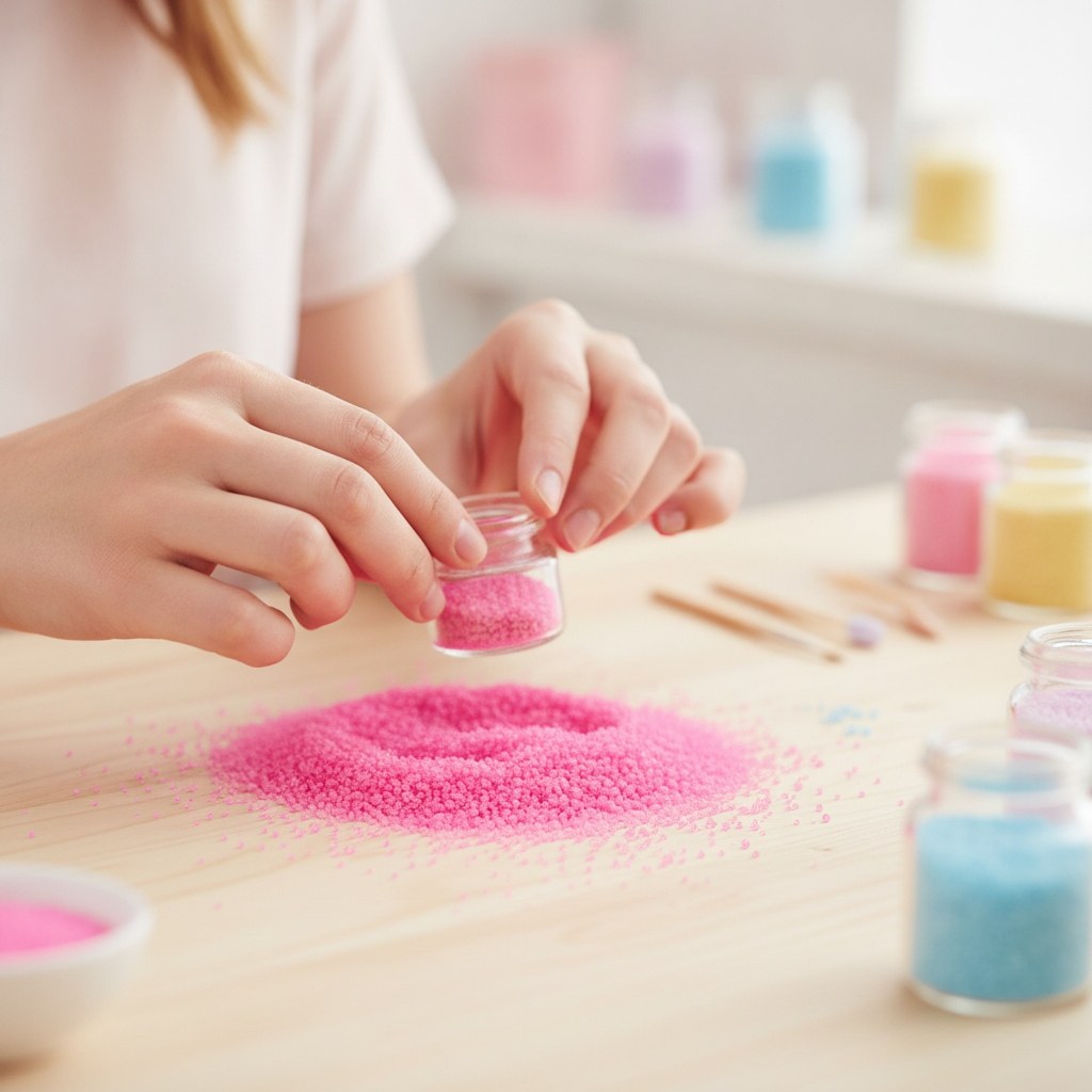 Kerzensand mit Docht 70g rosa - Kidis Art