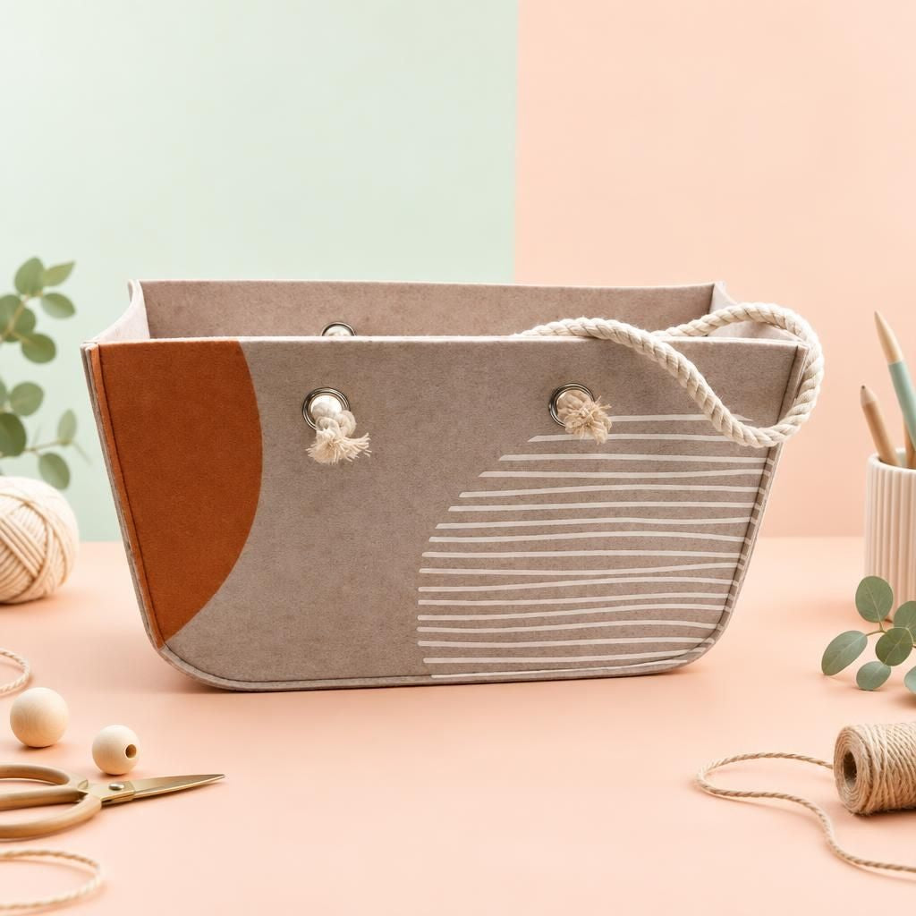 Hauptbild – Filztasche, orange/beige