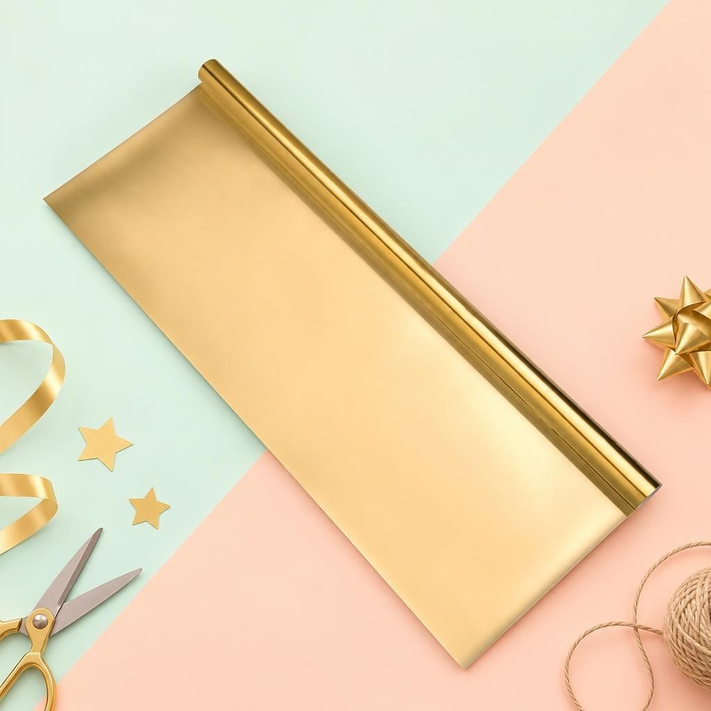 Generiert: Hauptbild – Alufolie doppels. kaschiert 50x78cm, 1 Rolle, gold/gold