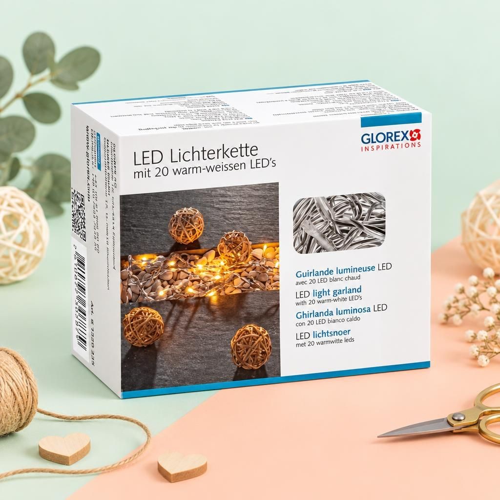 Generiert: Hauptbild – Lichterkette,20 warm-weiss LED 7m transparent Kabel, Schalter