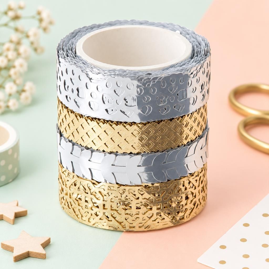 Generiert: Hauptbild – Washi-Tape-Set 4x5m Hotfoil silber + gold