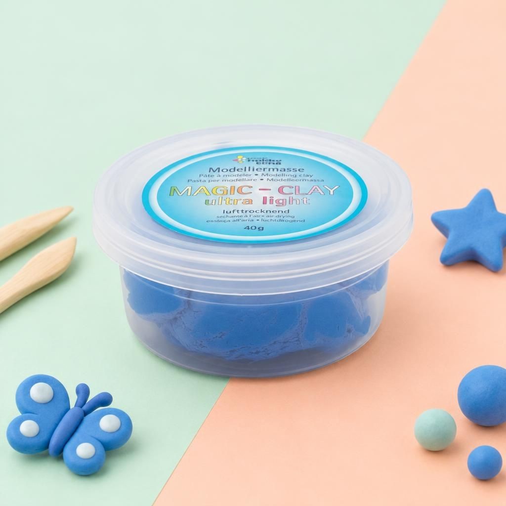 Generiert: [1c040872-6b51-40a0-90e5-9820949b91d4:1] Hauptbild – Magic-Clay ultra-light 40g lufttrocknend blau