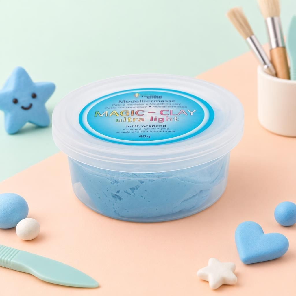 Generiert: [f3c00aee-3af6-4fac-b7dc-1512632c6096:1] Hauptbild – Magic-Clay ultra-light 40g lufttrocknend hellblau