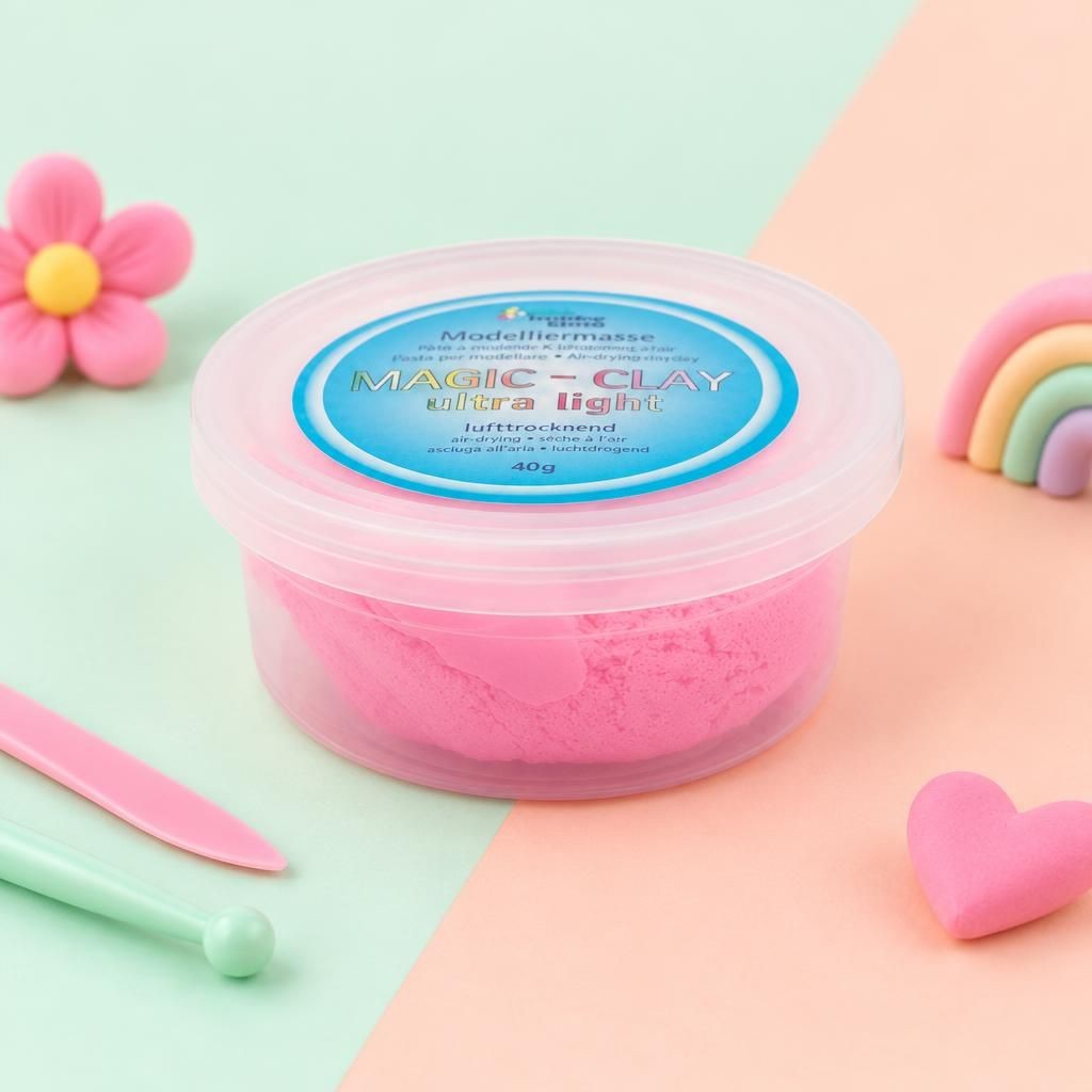 Generiert: [0a404f46-473a-4919-b094-82e6a3611dde:1] Hauptbild – Magic-Clay ultra-light 40g lufttrocknend rosa