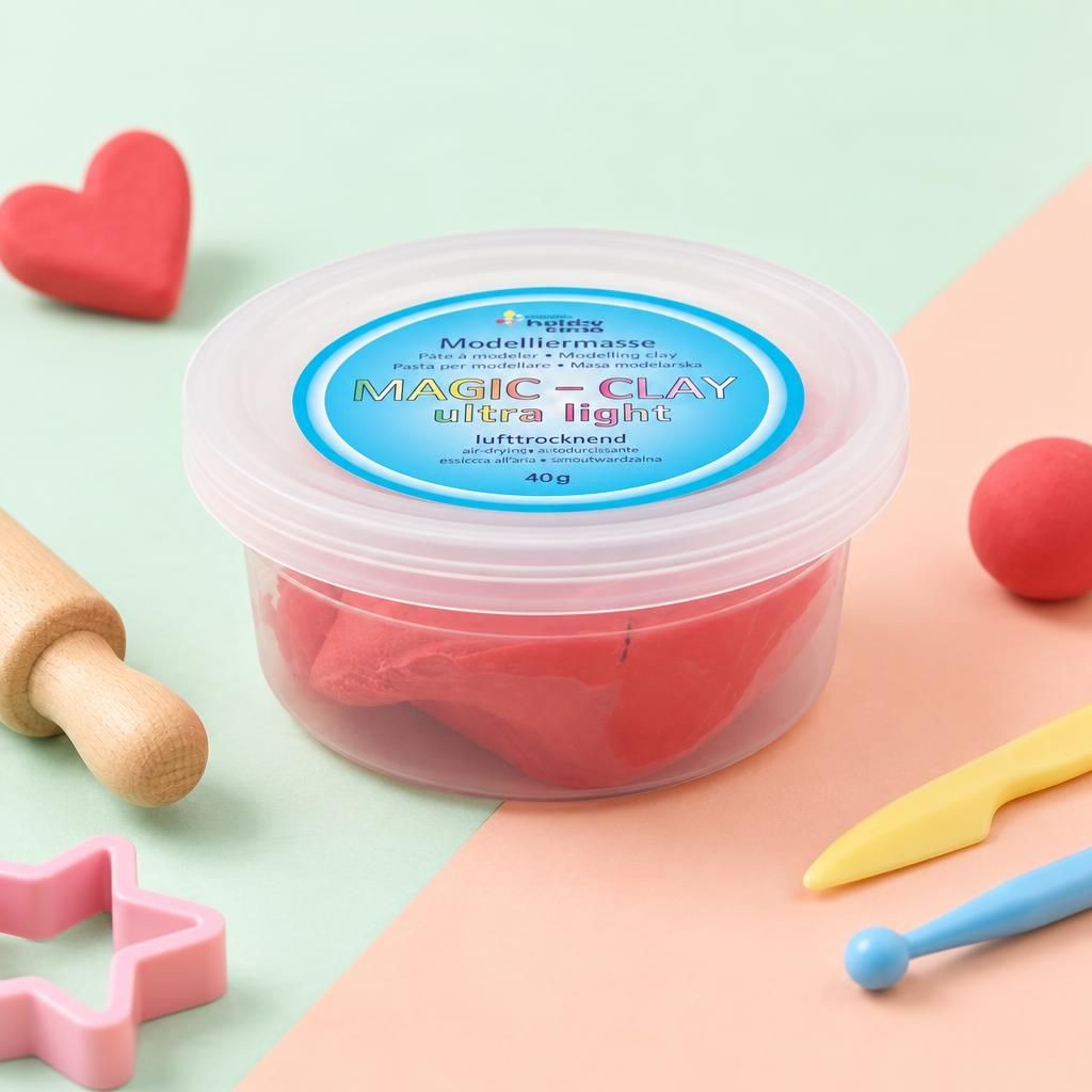 Generiert: [320b6ad4-0f22-487e-843f-1d10cad50846:1] Hauptbild – Magic-Clay ultra-light 40g lufttrocknend rot