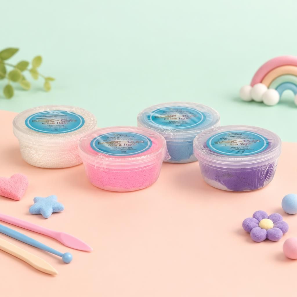 Generiert: [fa931f17-bda4-4b69-b66b-d1734dffd876:1] Hauptbild – Magic-Clay ultra-light 4x40g weiss, hellblau, rosa, violett