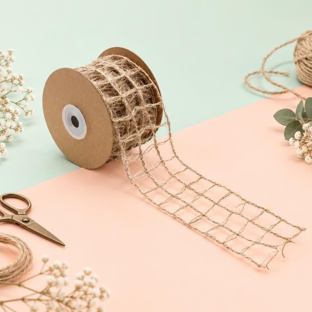 Generiert: Hauptbild – Juteband mit Draht, natur 5x500cm