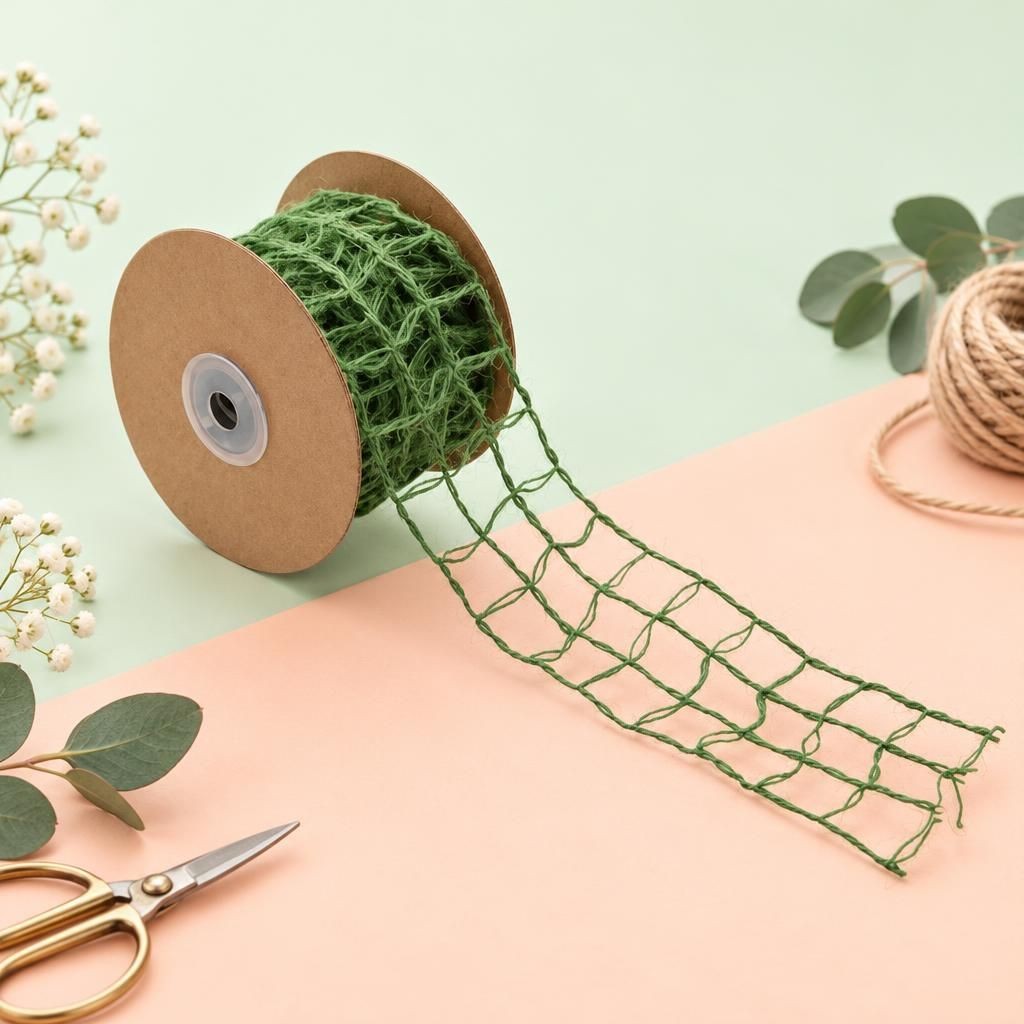 Generiert: Hauptbild – Juteband mit Draht, grün 5x500cm