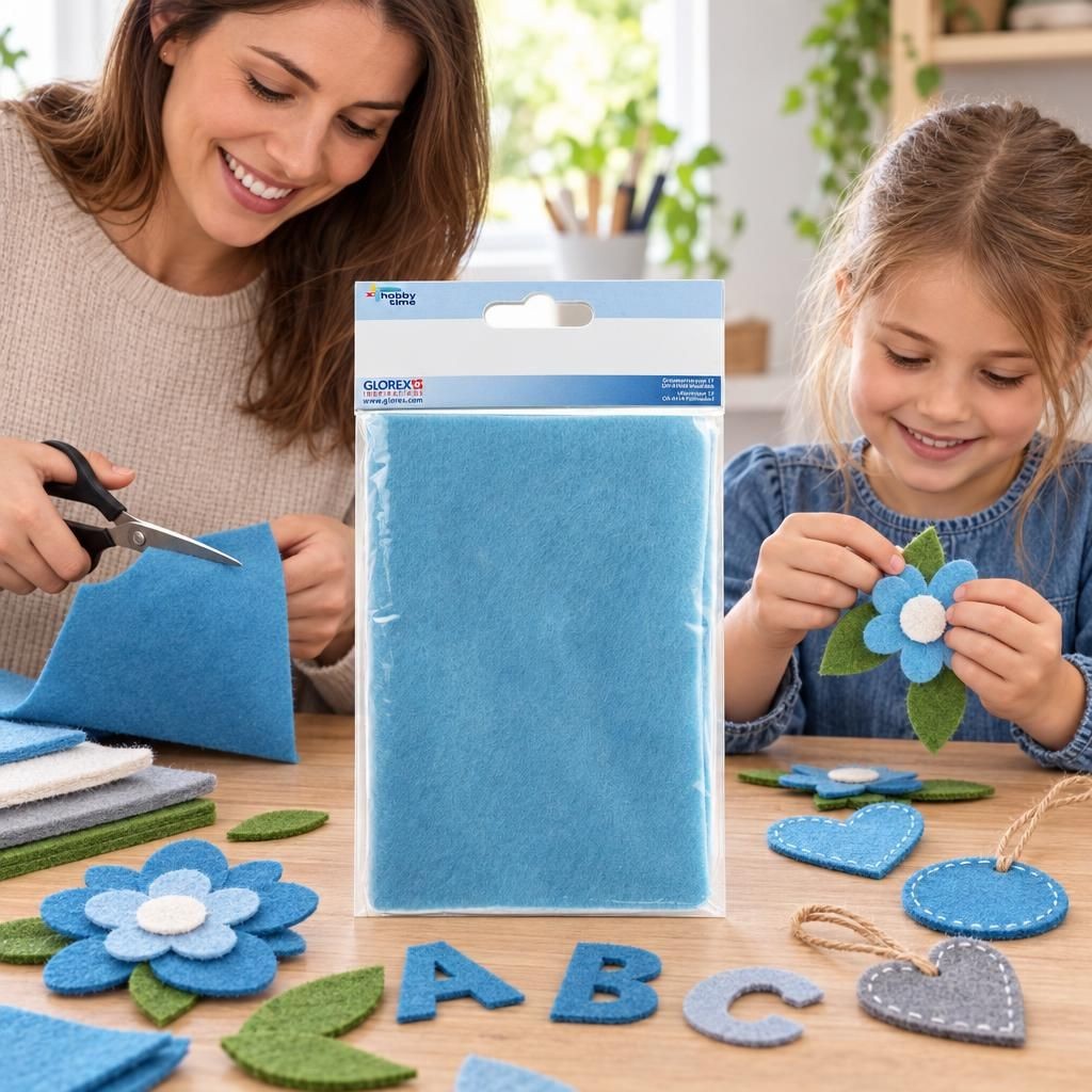 Mit Menschen – Bastelfilz 20x30cm, 250g, 2St hellblau