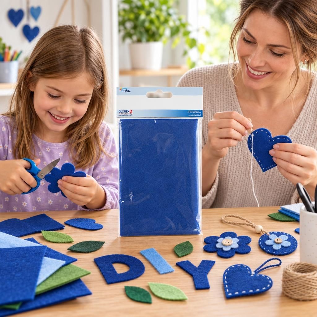 Mit Menschen – Bastelfilz 20x30cm, 250g, 2St dunkelblau
