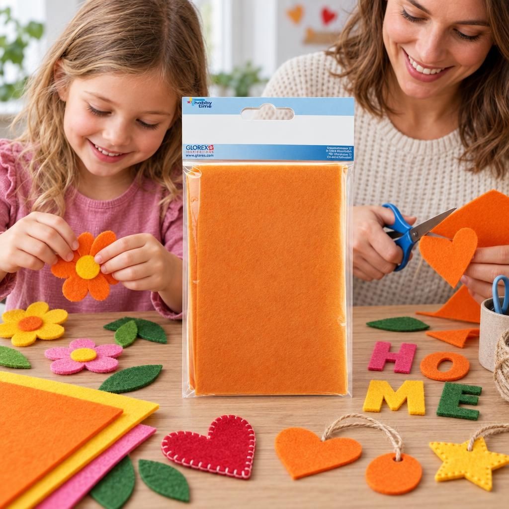 Mit Menschen – Bastelfilz 20x30cm, 250g, 2St orange