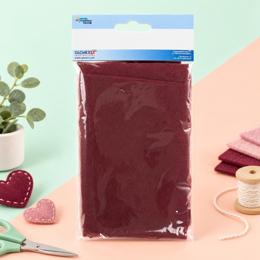 Hauptbild – Bastelfilz 20x30cm, 250g, 2St bordeaux