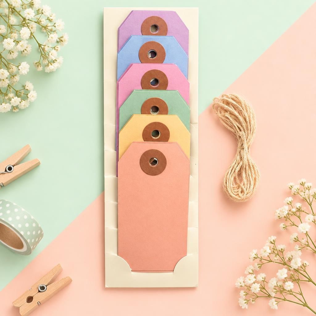 Generiert: Hauptbild – Geschenk-Anhänger Karton 9x4cm 6 Farben x 4St