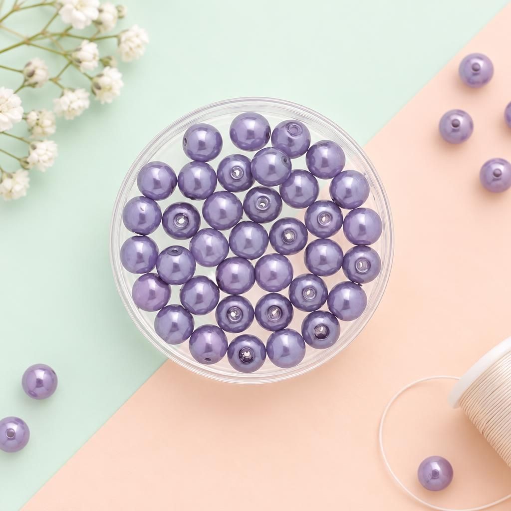 Generiert: [280b3d49-4b2c-44f2-99f8-cd4a7ee8cd87:1] Hauptbild – Böhmische Glasperle 4mm Wachs violett 75St