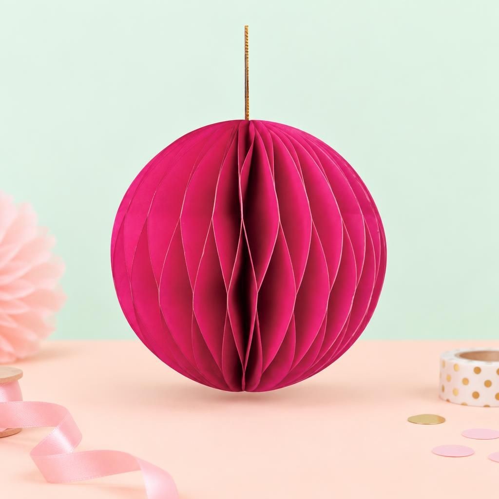 Hauptbild – Wabenkugel mit Hänger, pink