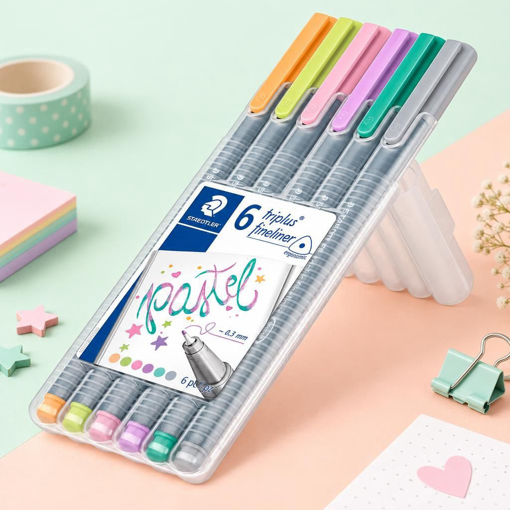 Generiert: [de109b95-ae71-4516-9905-255b3eeffaf7:1] Hauptbild – STAEDTLER Box mit 6 triplus fineliner in sortierten Farben, Pastell