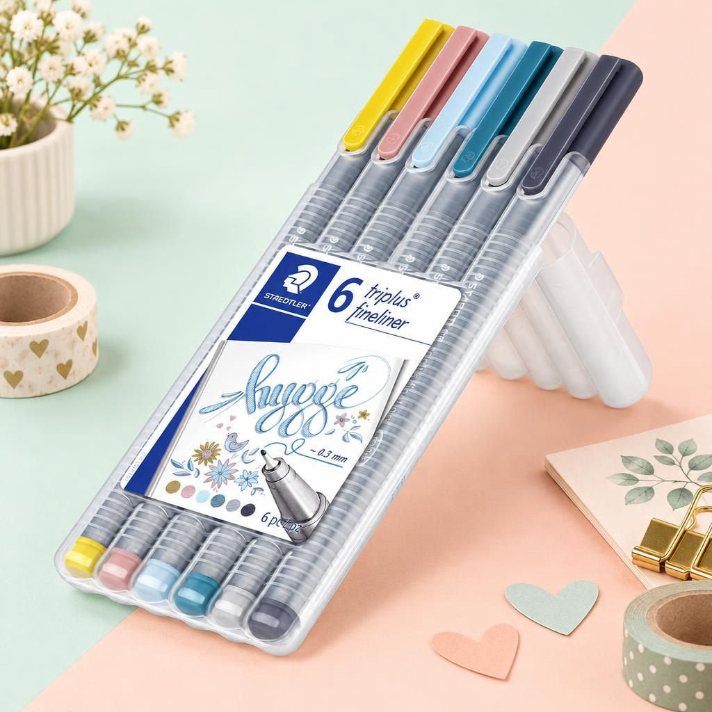 Generiert: [cd3db1b1-5d46-4a1e-93cd-27f28361ce46:1] Hauptbild – STAEDTLER Box mit 6 triplus fineliner in sortierten Farben, Hygge