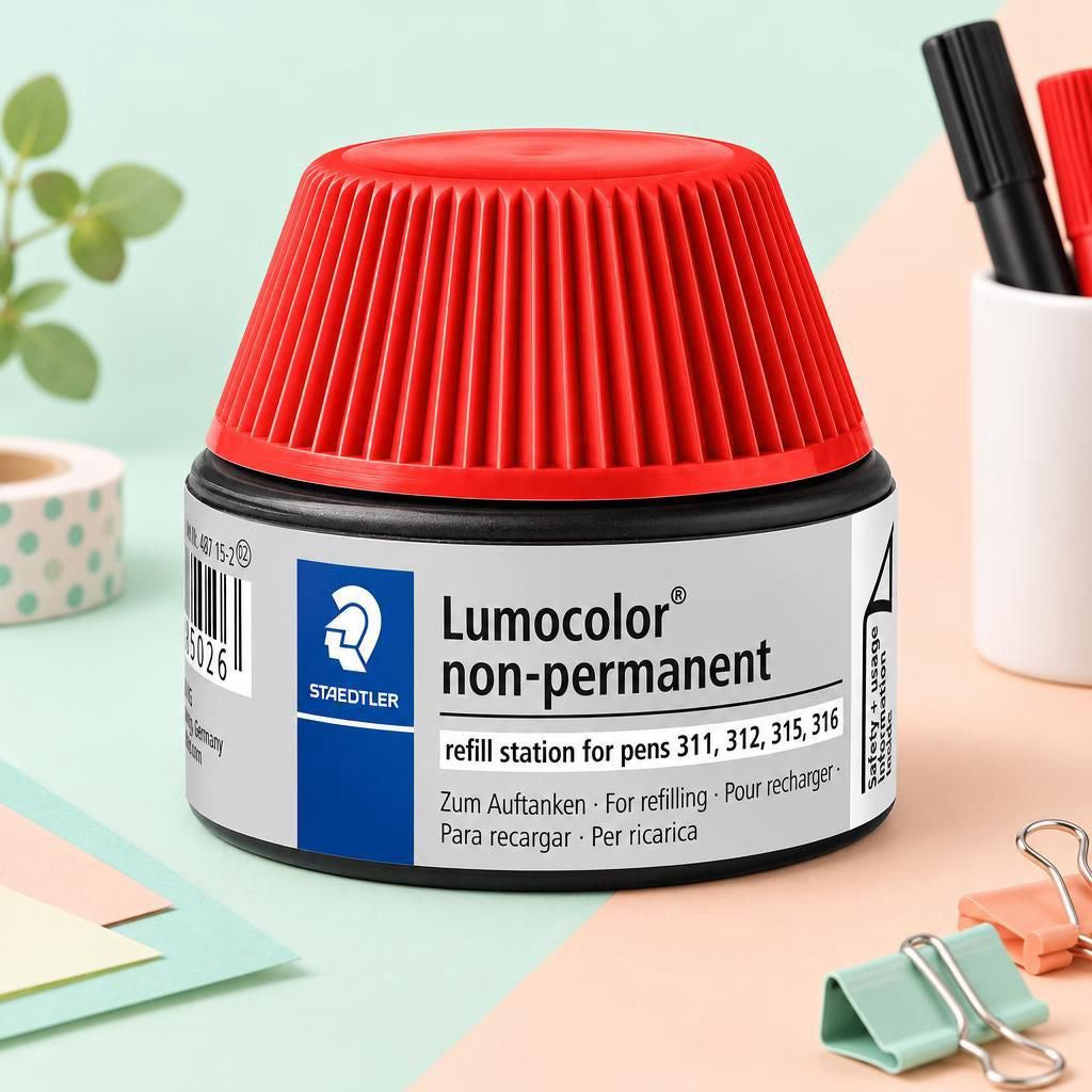Generiert: [62b87b2c-bff2-47fc-bf4d-1f45a0c83cb0:1] Hauptbild – Lumocolor® non-permanent refill station 487 15 rot