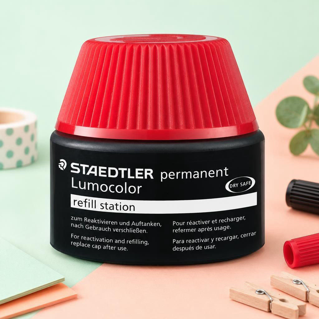 Generiert: [77596a7d-4128-45e3-be0b-d946361dcf33:1] Hauptbild – Lumocolor® permanent refill station 487 17 rot