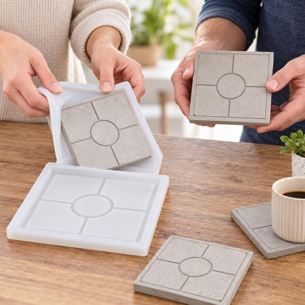 Mit Menschen – Silikon-Form Quadrat 10x10x1,8cm