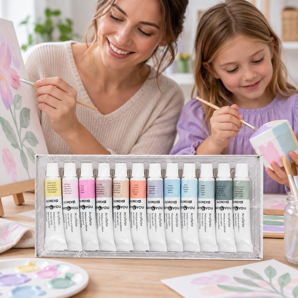 Mit Menschen – Acrylfarben-Set Pastell 12St, je 12ml