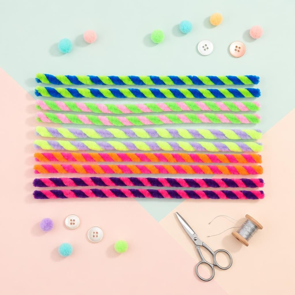 Generiert: Hauptbild – Biegeplüsch, Bicolor, twisted 10St. bunt, 50cm/ 8mm