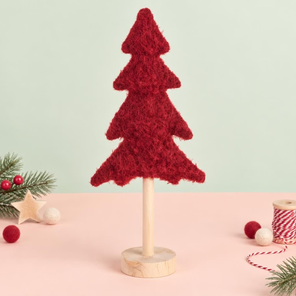 Generiert: Hauptbild – Tannenbaum Plüsch, rot 19x8x43cm