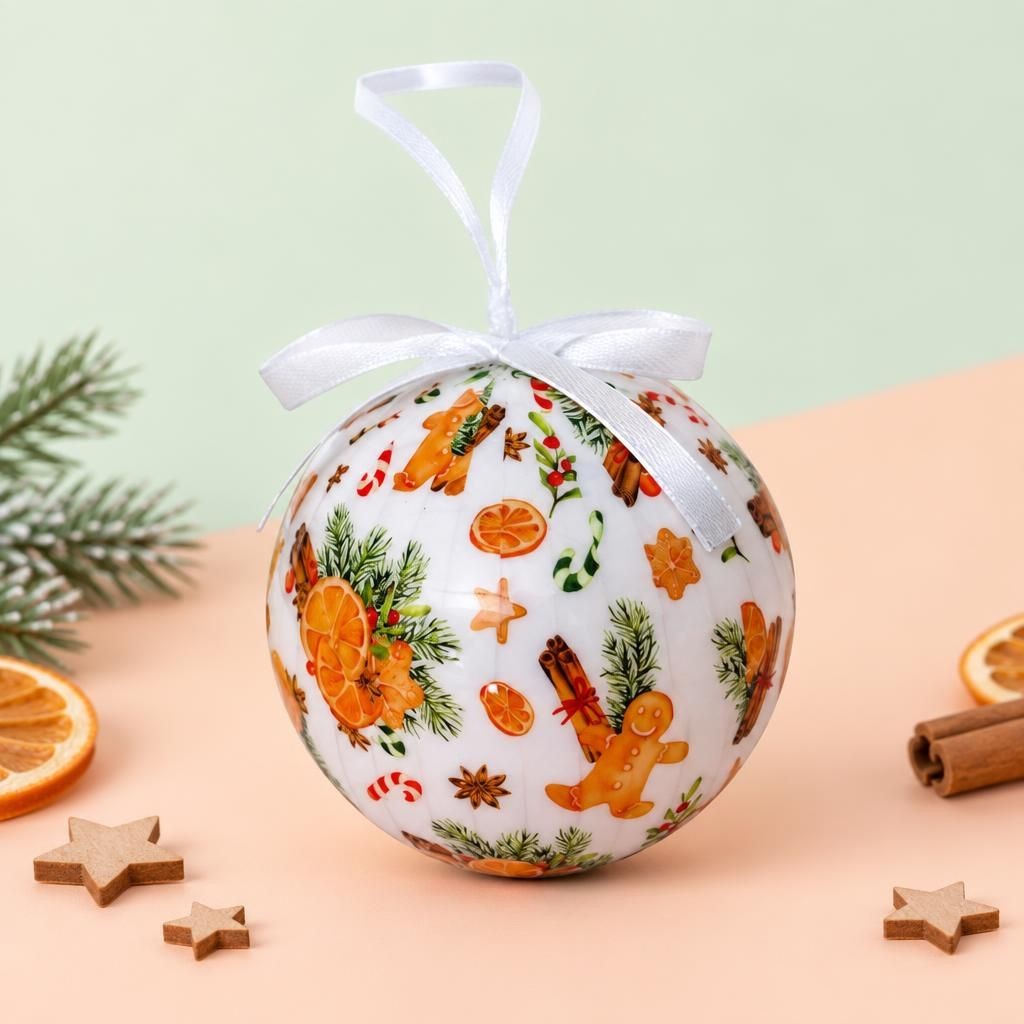 Generiert: Hauptbild – Weihnachtskugel 7,5cm orange Lebkuchen