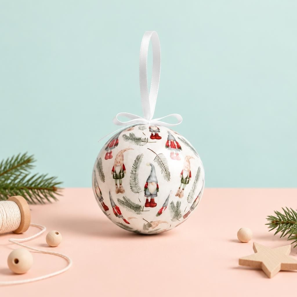 Generiert: Hauptbild – Weihnachtskugel 7,5cm mit Schneemann und Baum