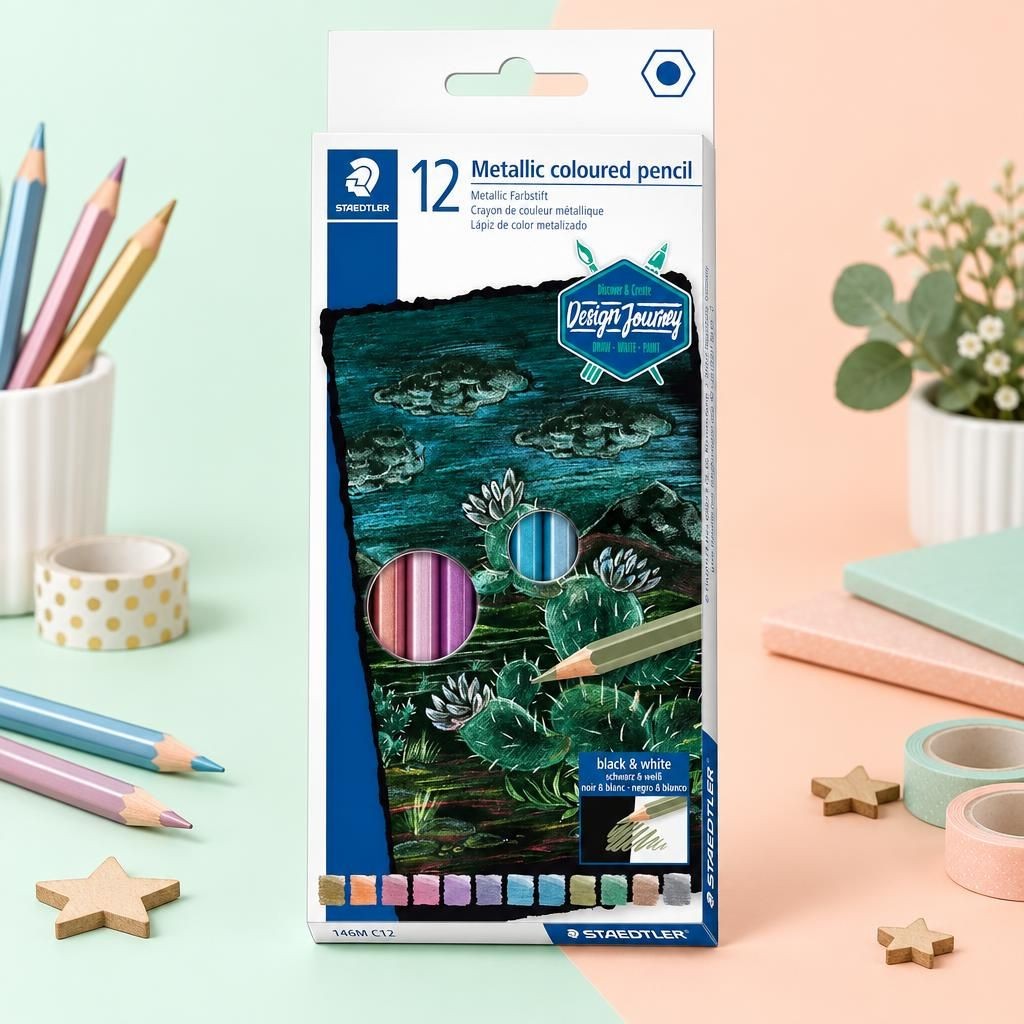 Generiert: [5b4b4ff0-4c48-4525-96b2-7fbbc43dd8f4:1] Hauptbild – Buntstifte STAEDTLER® 146M Metallic Farben 12er