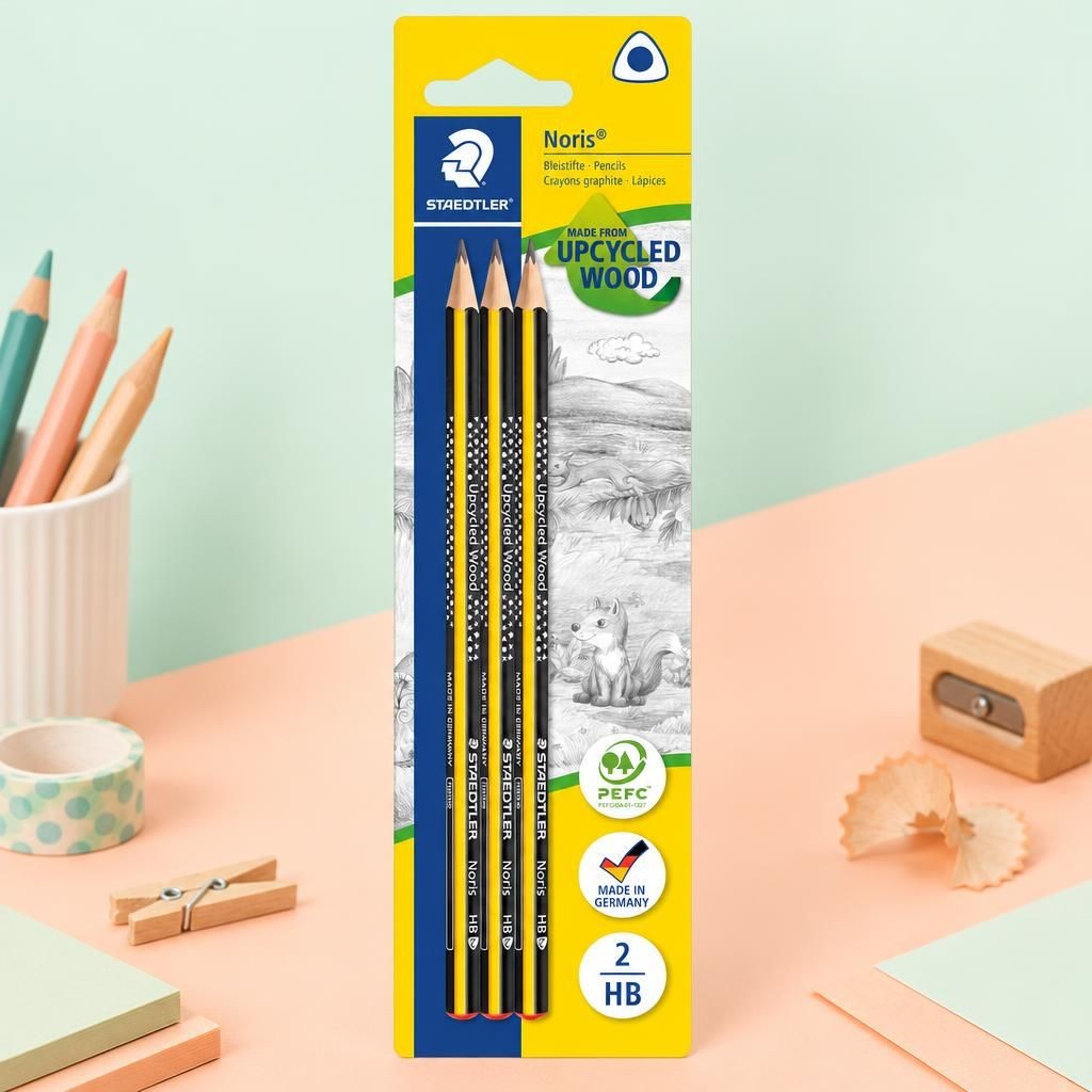 Generiert: [53c32ea7-4f72-4eb0-9375-40f53073886d:1] Hauptbild – Bleistift Noris® 183 HB, 3er Set