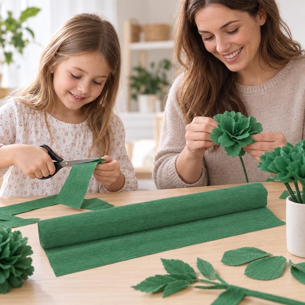 Mit Menschen – Floristik Krepp-Papier grün