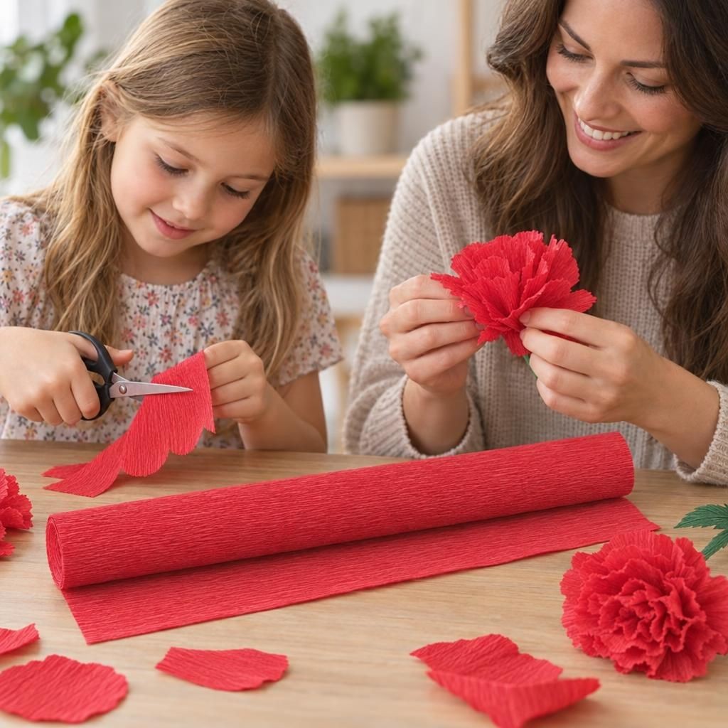 Mit Menschen – Floristik Krepp-Papier rot