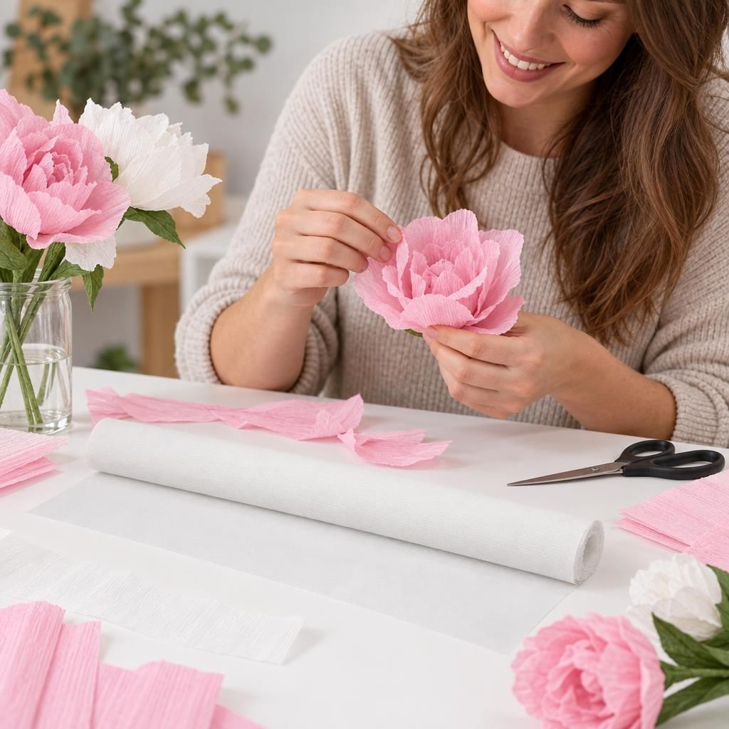 Mit Menschen – Floristik Krepp-Papier weiss