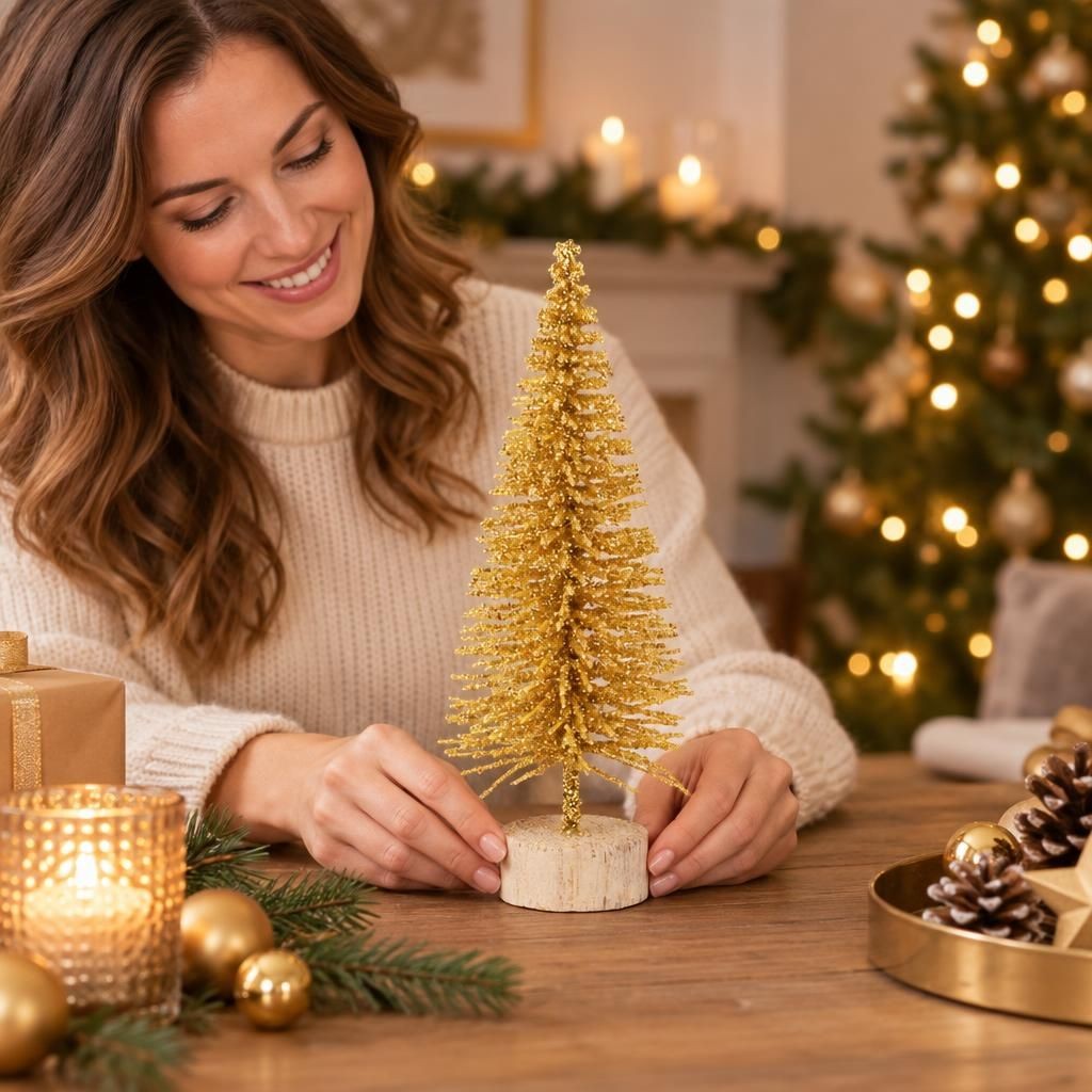 Mit Menschen – Deko-Tannenbaum, goldf.