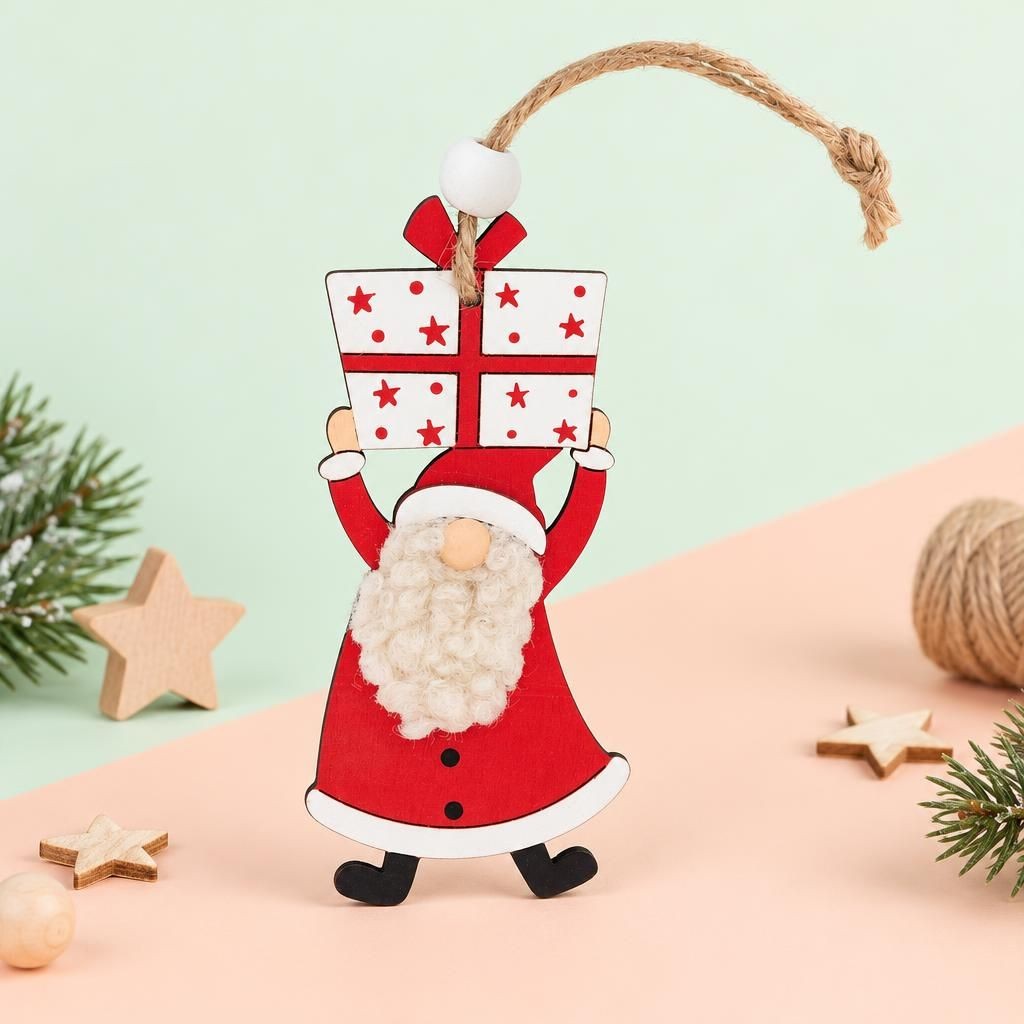 Hauptbild – Weihnachtsmann-Anhänger Holz
