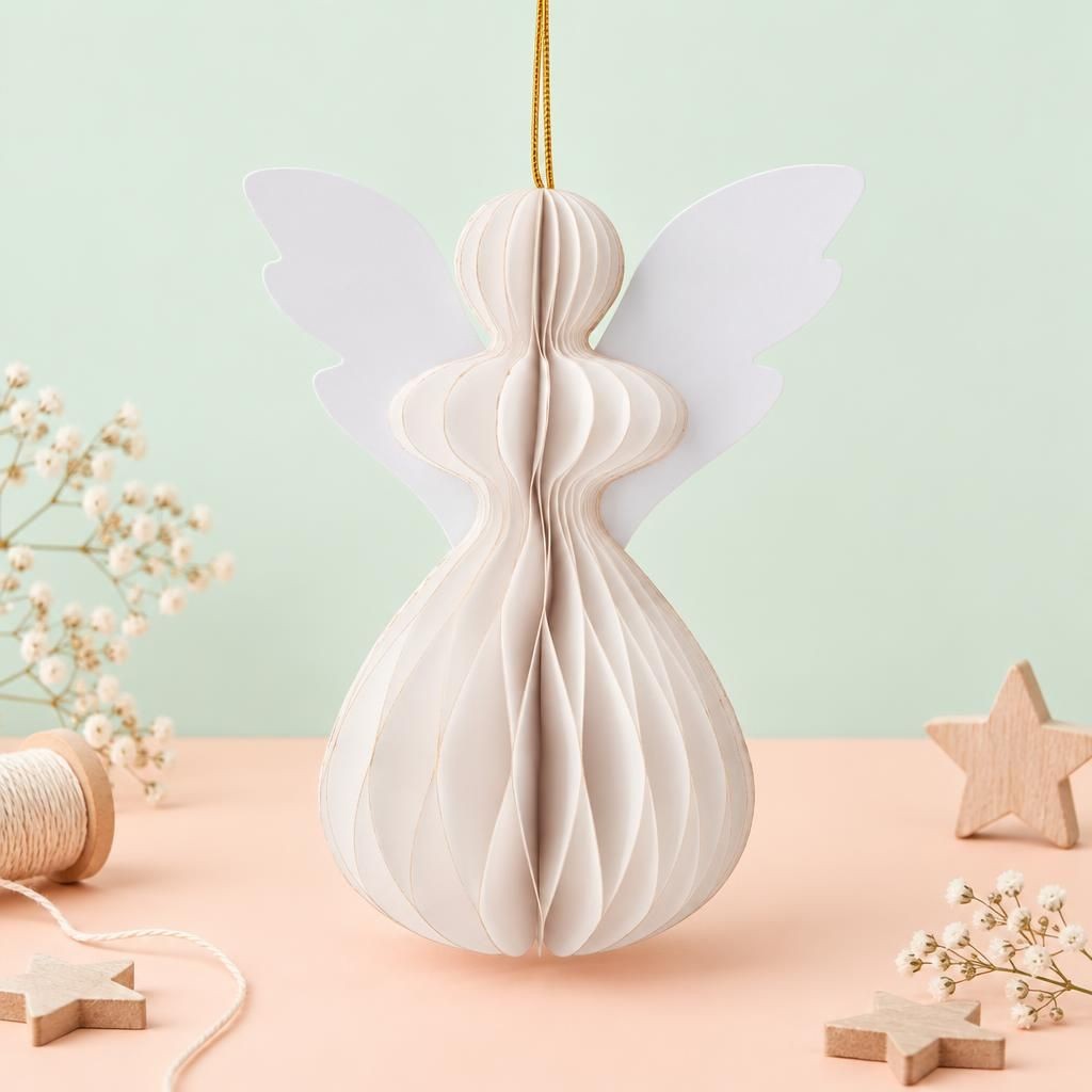 Generiert: Hauptbild – Wabenengel Weiss 2 Stück 16x14 & 13x12cm