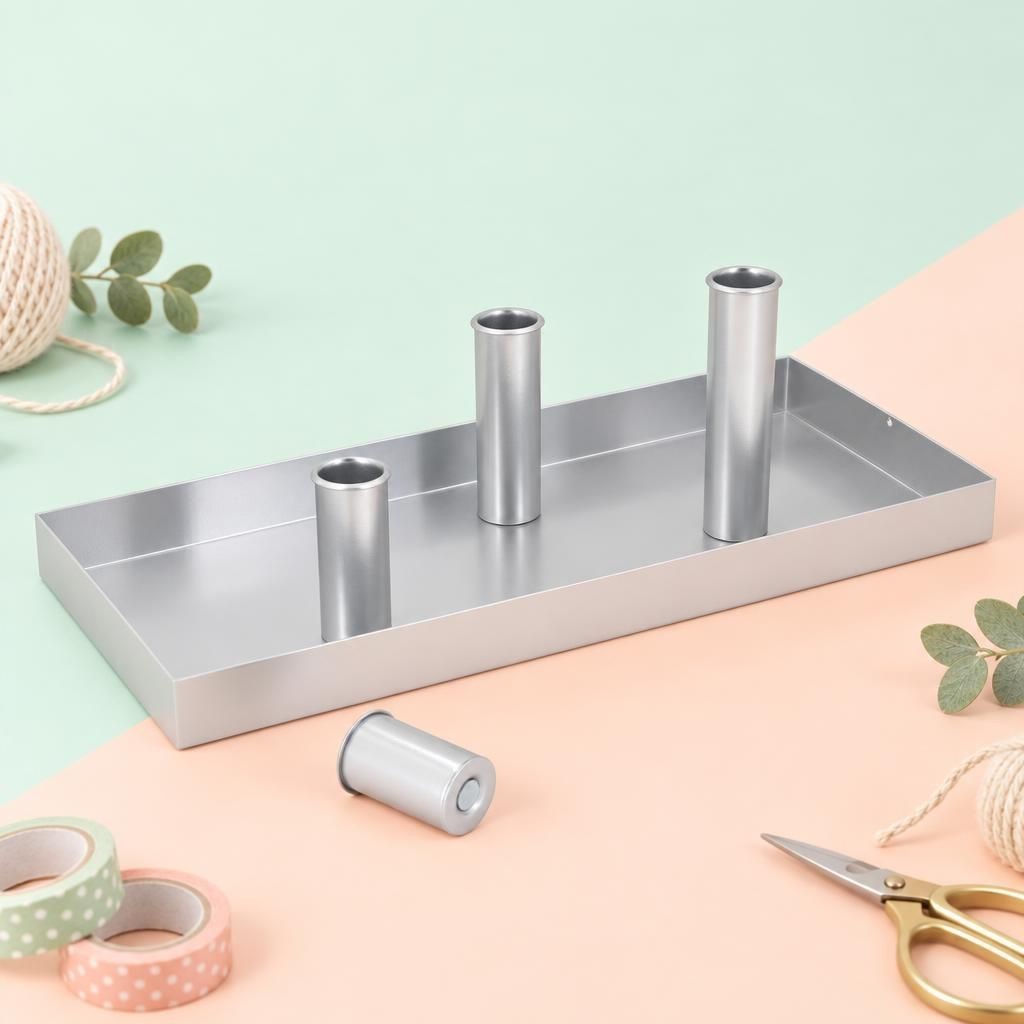 Hauptbild – Metallteller, rechteckig, Silber 32,5x14,7x25 cm