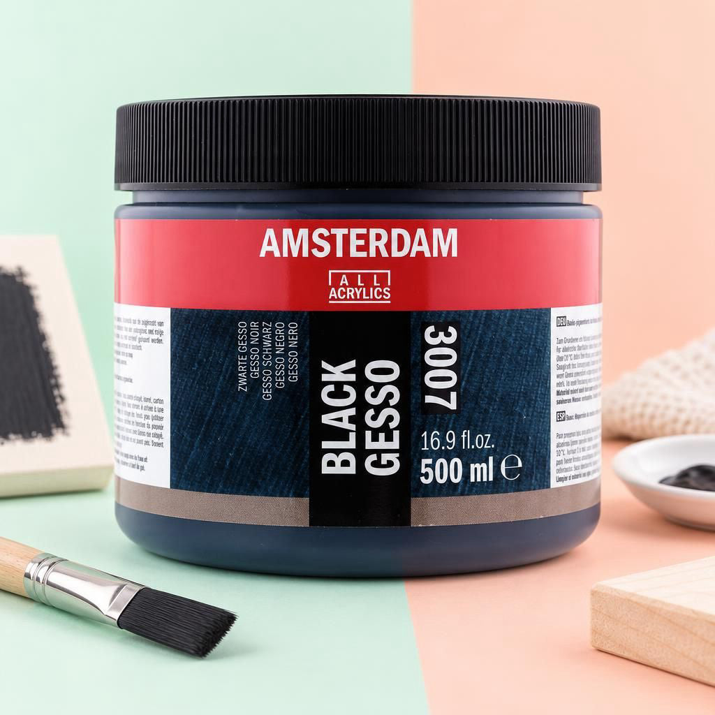 Generiert: [d101764f-2203-42a0-9522-75c555488a4e:1] Hauptbild – Amsterdam Gesso Schwarz Gefäß 3007 Flasche 500 ml