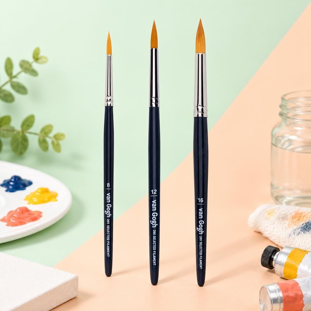 Generiert: [ac89fa7c-92c4-4a53-b073-9b41084feb9e:1] Hauptbild – Van Gogh Öl-/Acrylpinsel, 3-teiliges Set, Serie 295 Nr. 8-12-16