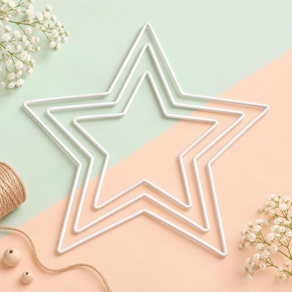 Generiert: Hauptbild – Metallstern weiss, 15 / 20 / 25cm 3er Set