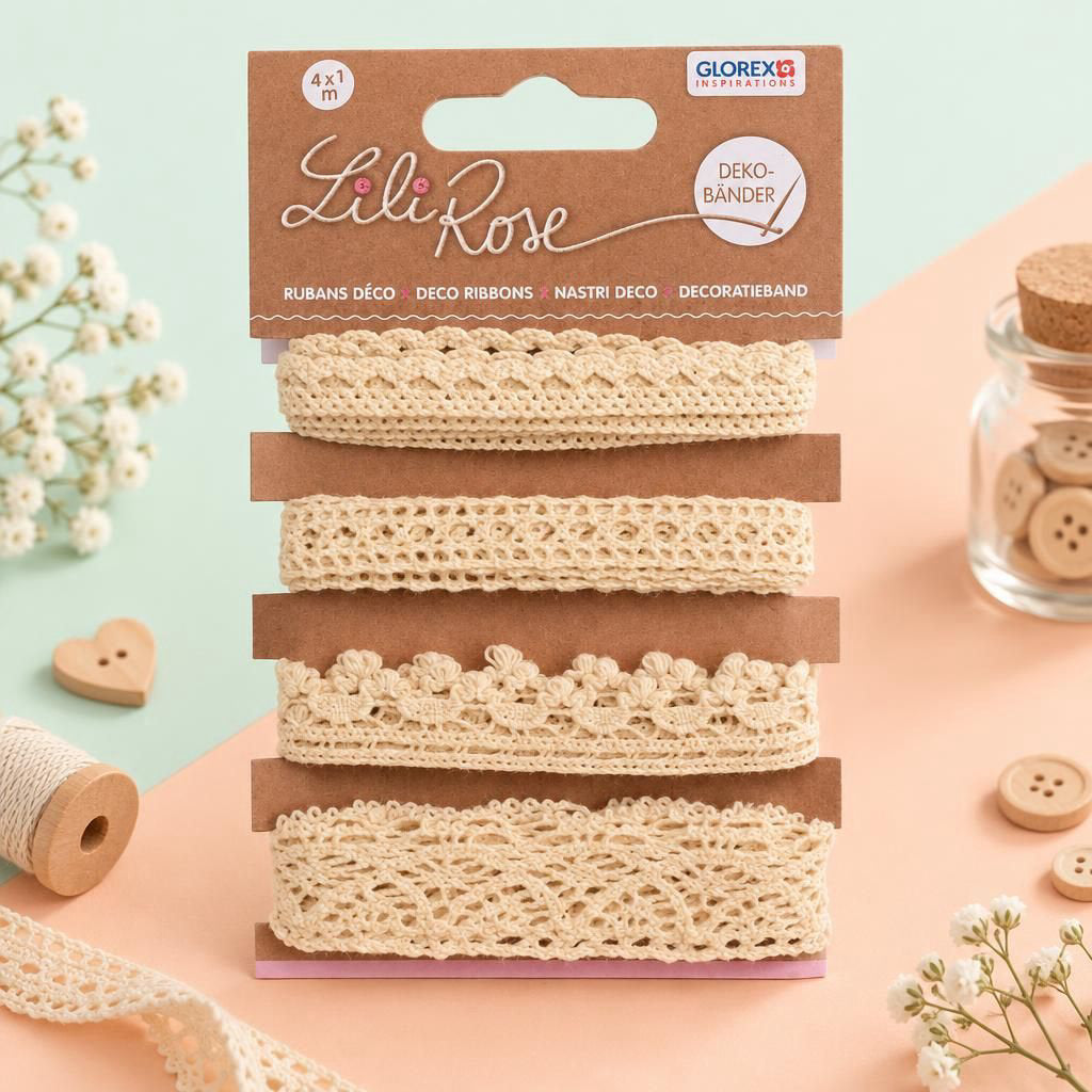 Generiert: [7a20ddae-1d48-4b98-8661-fa1b59dba542:1] Hauptbild – Deko-Bänder auf Karte 4x100cm, Spitzen beige
