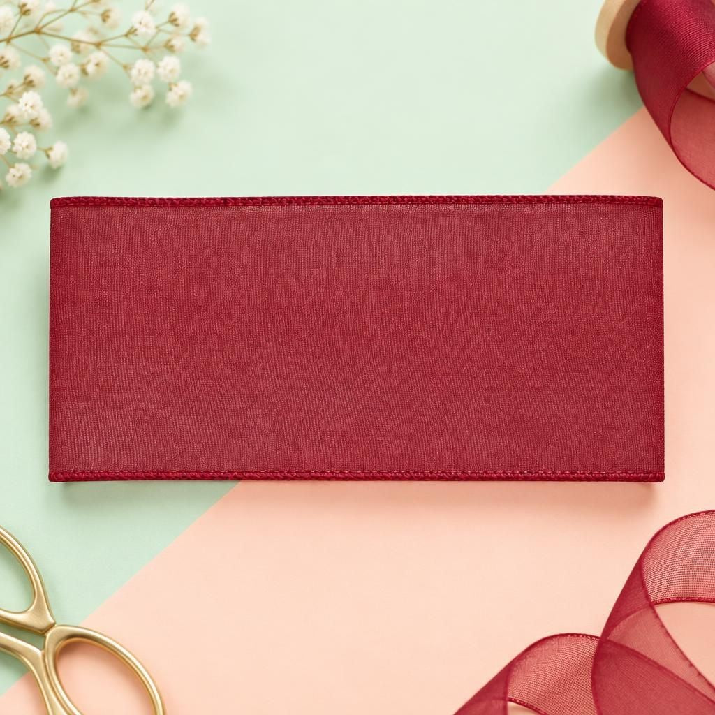 Generiert: Hauptbild – Organza Band 25mm 5m, bordeaux